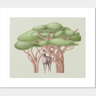 Cute zebra in safari Posters and Art